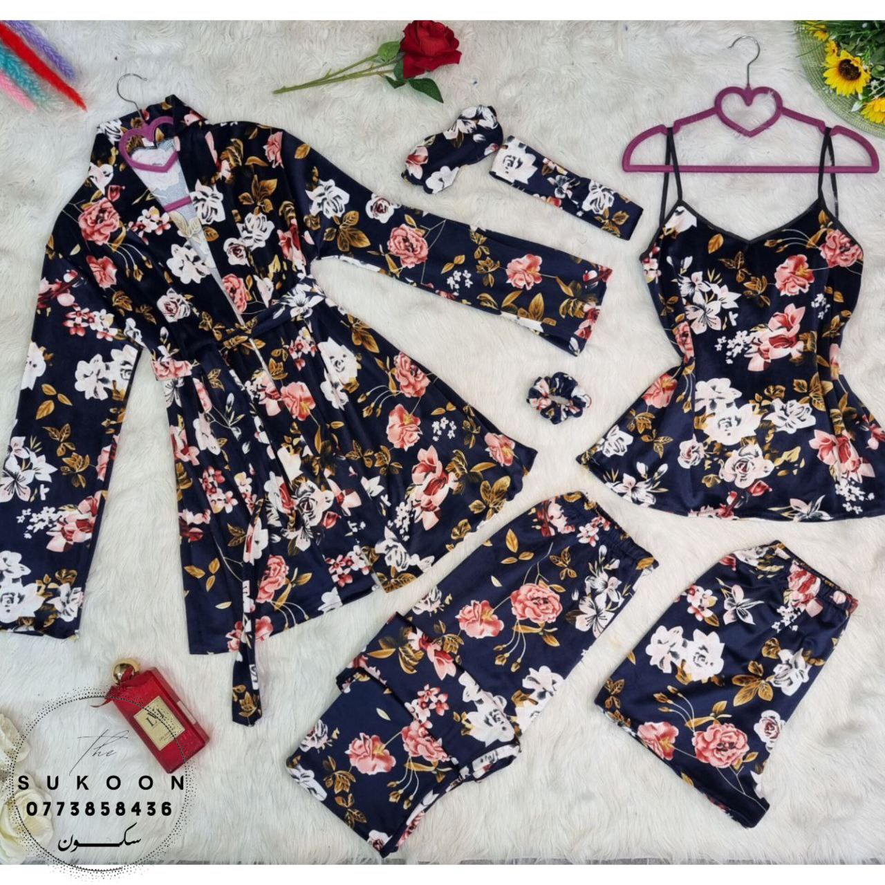 Ensemble Pyjamas 8Pcs Fleuri مجموعة بيجاما 8قطع موديل مورّد جذّاب