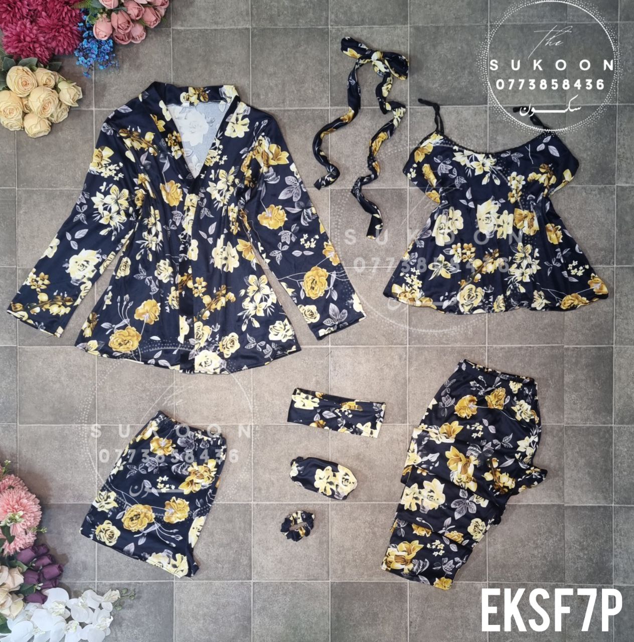 Ensemble Pyjamas 7Pcs Fleuri مجموعة بيجاما 7قطع موديل مورّد جذّاب