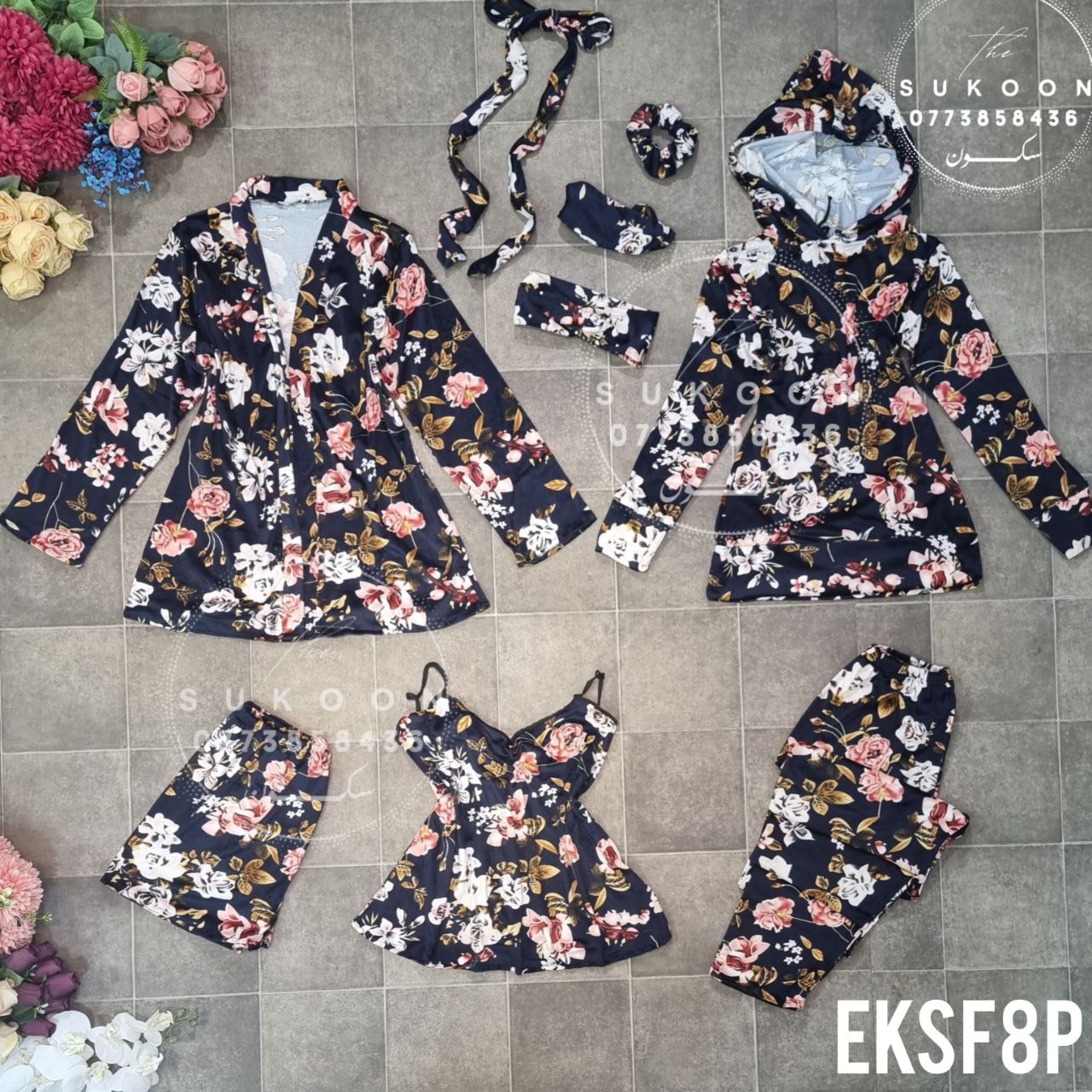 Ensemble Pyjamas 8Pcs Fleuri مجموعة بيجاما 8قطع موديل مورّد جذّاب