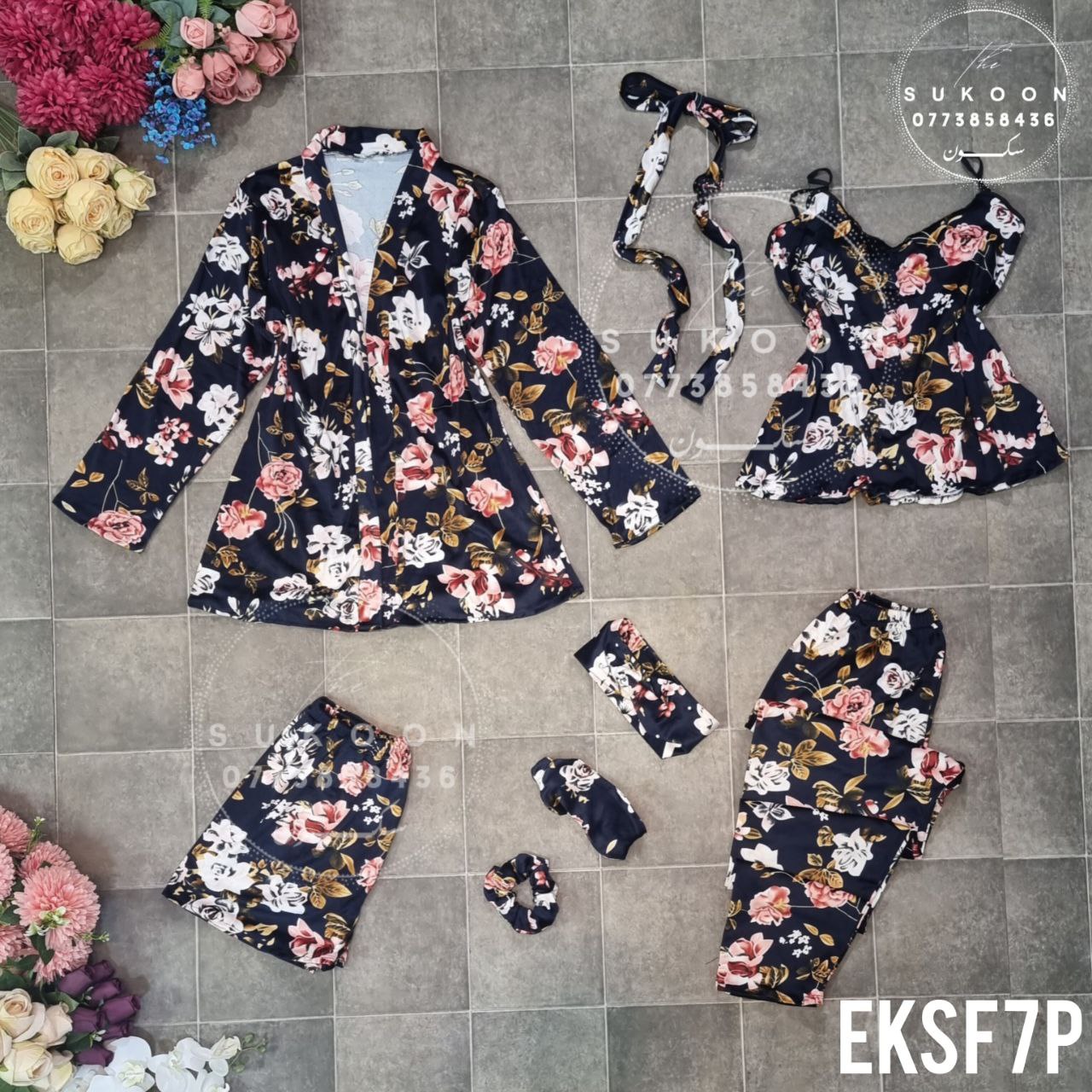 Ensemble Pyjamas 7Pcs Fleuri مجموعة بيجاما 7قطع موديل مورّد جذّاب