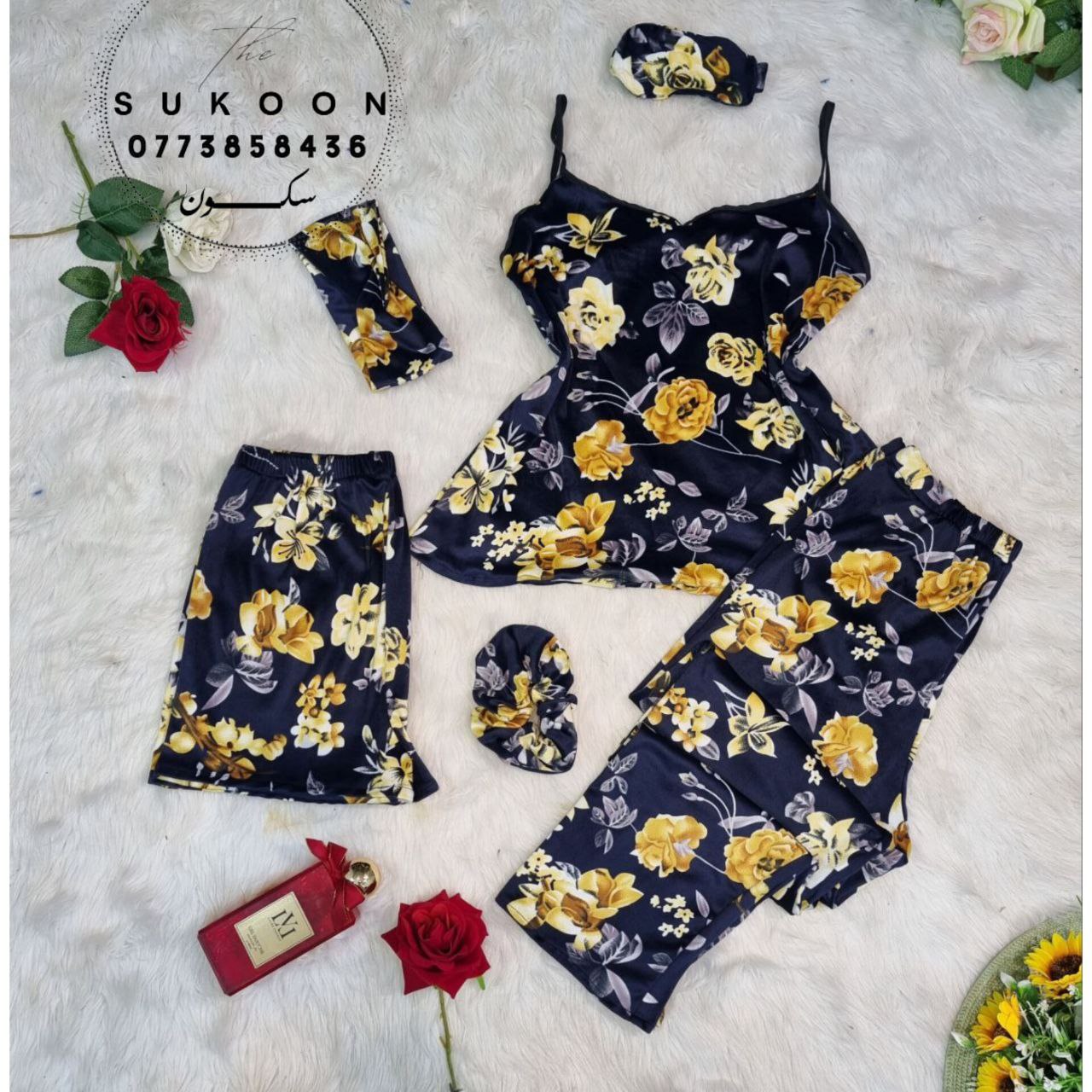 Ensemble Pyjamas 7Pcs Fleuri مجموعة بيجاما 7قطع موديل مورّد جذّاب