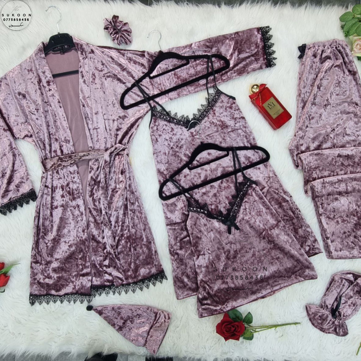 مجموعة بيجامة نسائية دافئة و جذابة Ensemble de Pyjamas Marbré élégante pour femmes