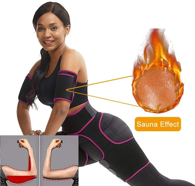 Arm waist and thigh trainer بدلة من 4 قطع لتخسيس الذراع، الخصر و الأرداف