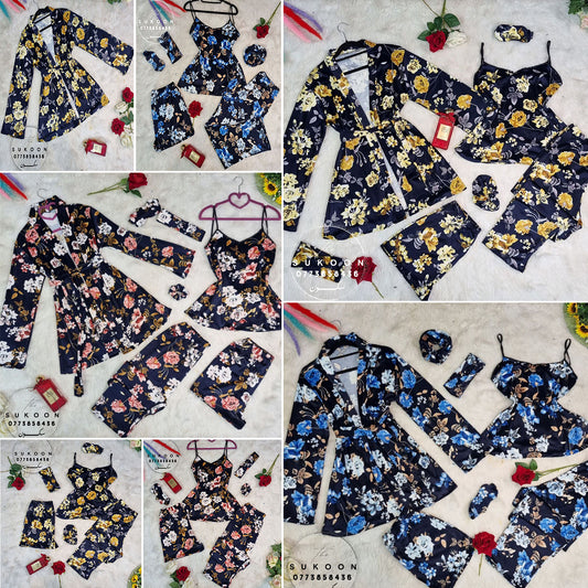 Ensemble Pyjamas 8Pcs Fleuri مجموعة بيجاما 8قطع موديل مورّد جذّاب